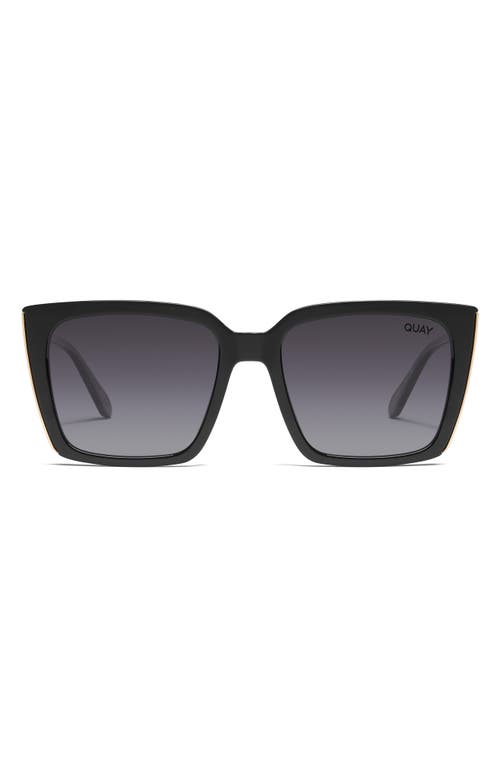 Quay Australia Front Cover 47mm Gradient Polarized Square Sunglasses In Black