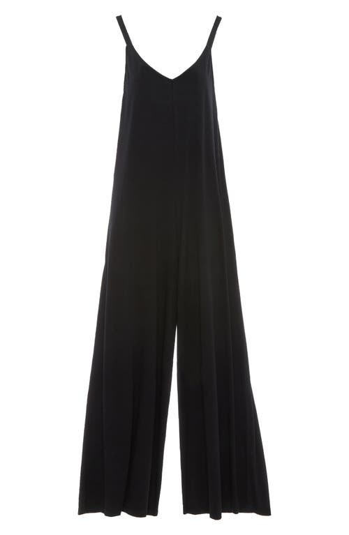 Eberjey Charlie Wide Leg Lounge Jumpsuit in Black at Nordstrom, Size Large