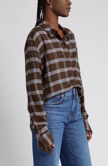 Plaid boyfriend shirt deals treasure & bond