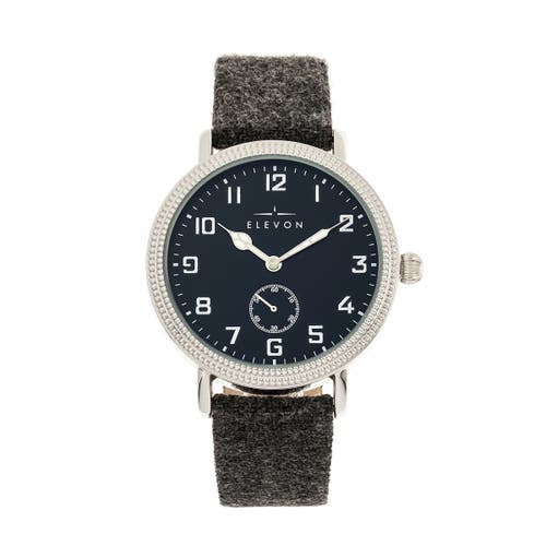 Shop Elevon Northrop Wool-overlaid Leather-band Watch In Charcoal/navy