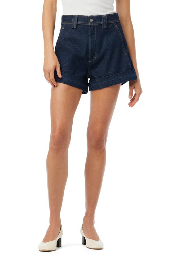 Shop Joe's The Avery High Waist Denim Trouser Shorts In Rinse