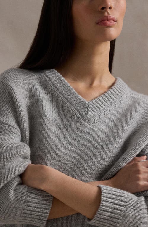 Polo Ralph Lauren Cashmere V-neck Sweater In New Grey Heather 24
