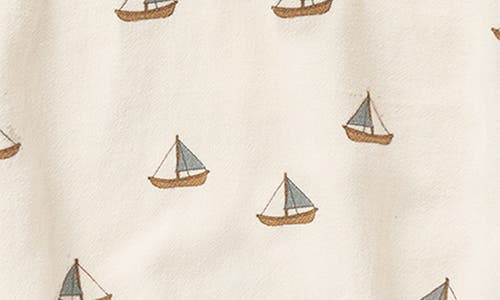 Rylee + Cru Beau Sailboats Linen Blend Romper In Natural Sailboats
