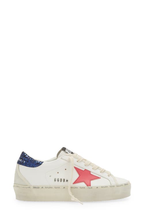 Golden Goose Hi Star Platform Sneakers In White/pink