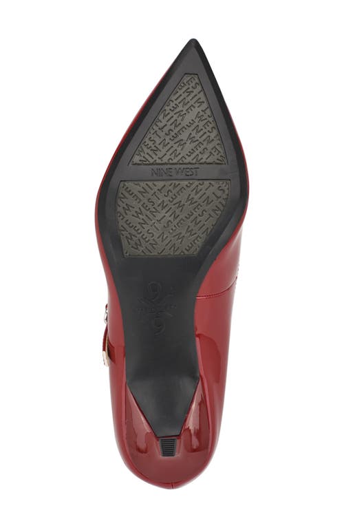 Shop Nine West Hadey Pointed Toe Mary Jane Pump In Medium Red