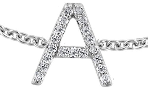 Shop Effy Sterling Silver Diamond Initial Bracelet In Silver/a