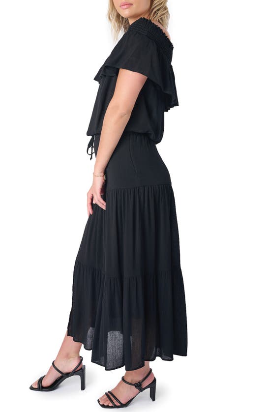 Gibsonlook Tiered Slit Maxi Skirt In Black