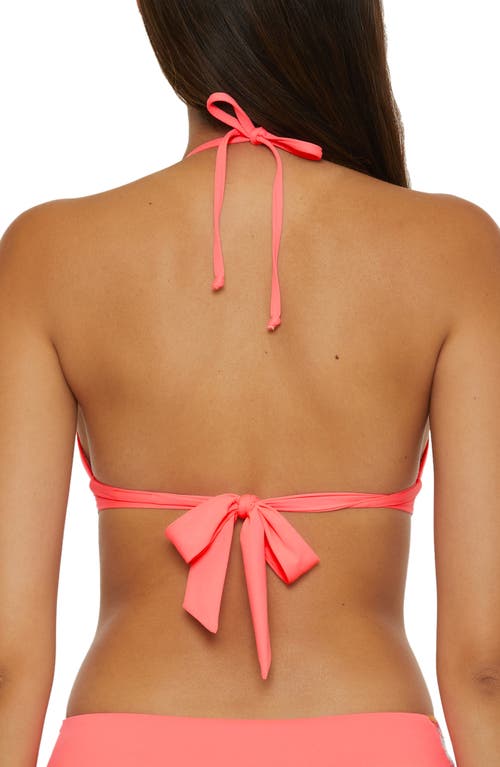 Shop Becca Delilah Triangle Bikini Top In Coral Crush