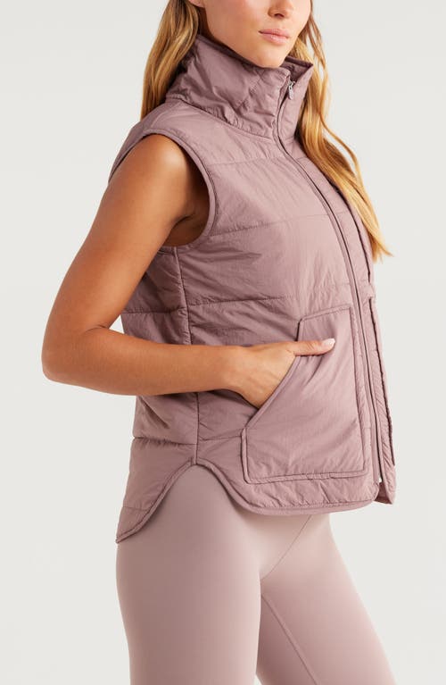 Shop Zella Packable Quilted Vest In Purple Moon