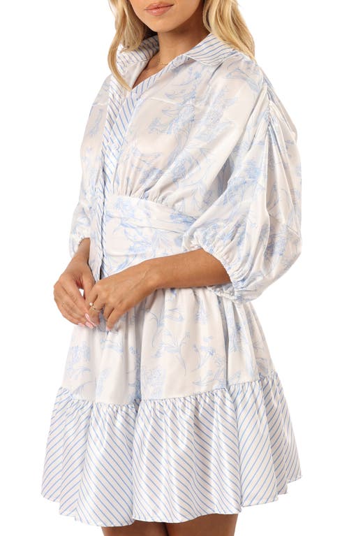 Petal And Pup Petal & Pup Leigha Floral & Stripe Shirtdress In White