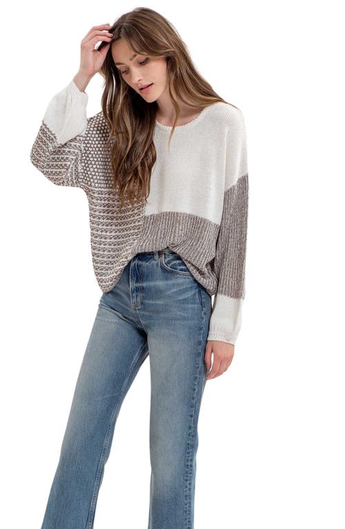 BLU PEPPER BLU PEPPER MARLED COLORBLOCK SWEATER
