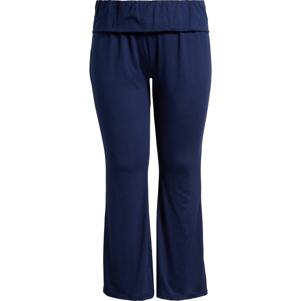 24seven Comfort Apparel Bootcut Pants In Navy
