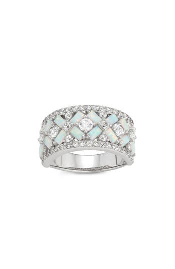 Fzn Opal & White Sapphire Ring In Metallic