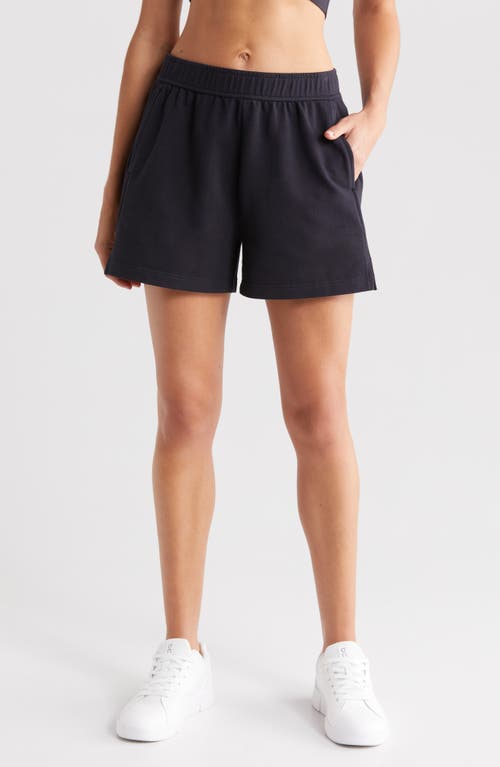 Shop Zella Swoop Terry Shorts In Black