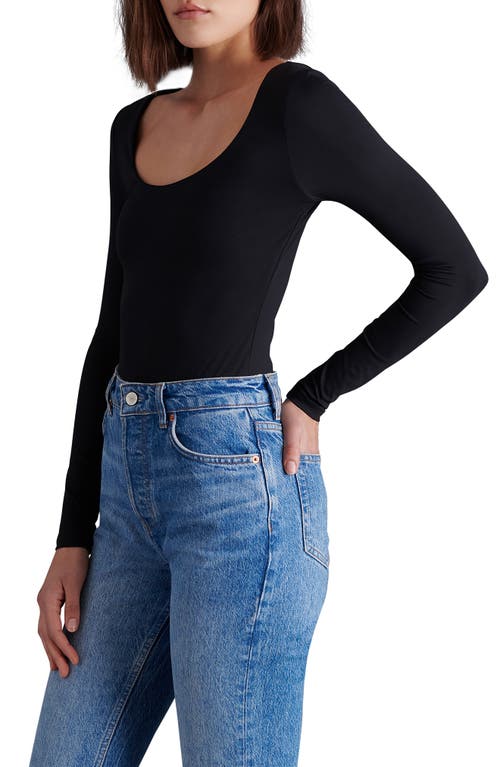 Shop Steve Madden Yura Scoop Neck Bodysuit In Black