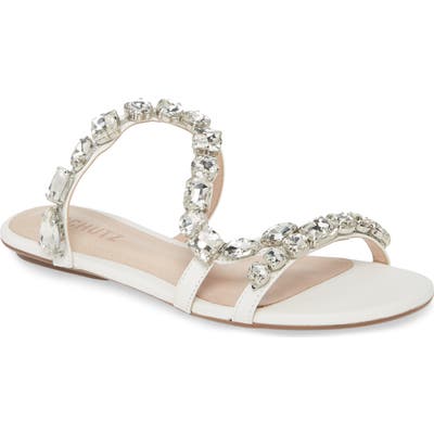 Schutz Potira Slide Sandal, White