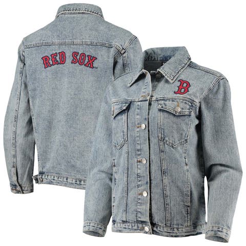 Men's Las Vegas Raiders x The Wild Collective Denim Denim Button-Up Jacket