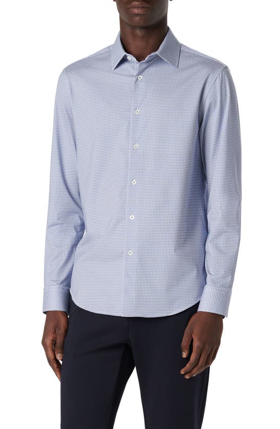 Shop Bugatchi James Ooohcotton® Microprint Button-up Shirt In Azure