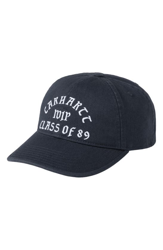 Shop Carhartt Class Of 89 Embroidered Adjustable Baseball Cap In Dark Navy / White