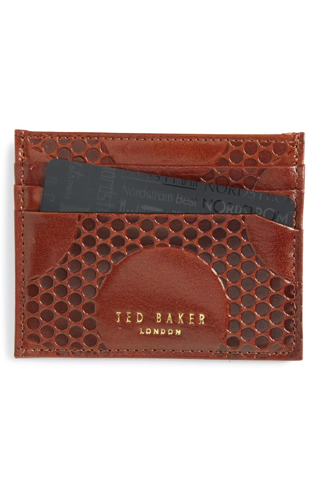 Ted Baker London 'Spotcar' Leather Card Case Nordstrom