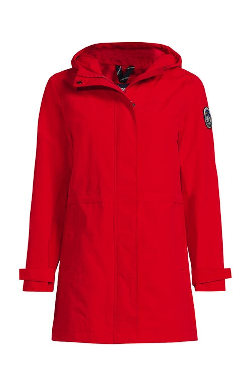 Lands' End Plus Size Squall Hooded Waterproof Raincoat In Bright Cherry