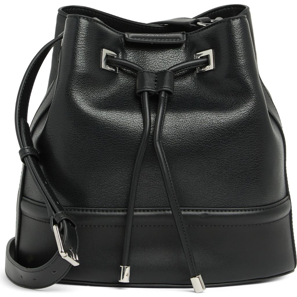 Calvin Klein Ash Bucket Bag In Black