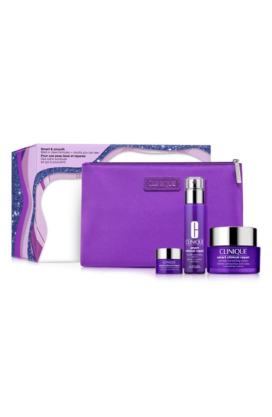 Clinique Smart & Smooth Skin Care Set (limited Edition) $168 Value In Purple