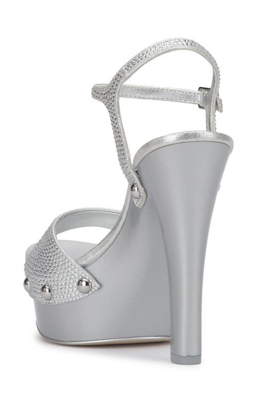 Shop Jessica Simpson Calenta Ankle Strap Platform Sandal In Silver