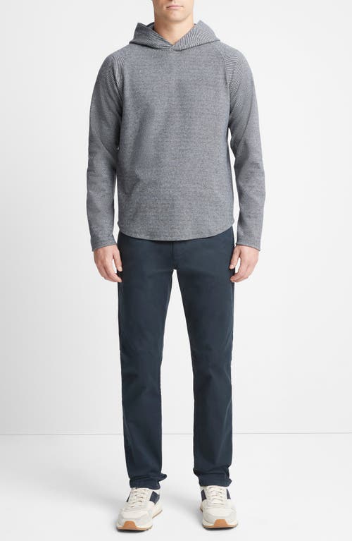 Vince Broken Twill Hoodie In Coastal/off White