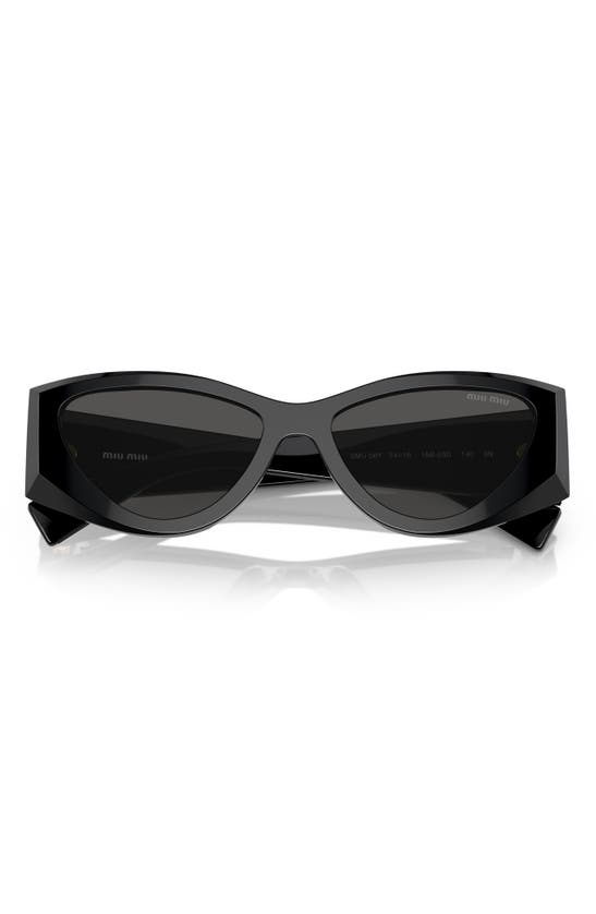 Miu Miu Mu 06ys Monochrome Acetate Cat-eye Sunglasses In Black