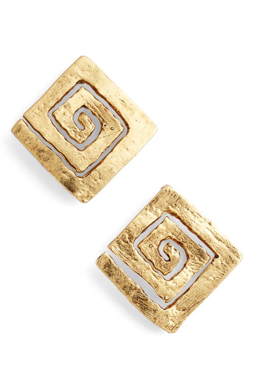 Square Stud Earrings in Gold