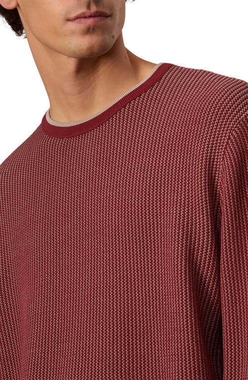 Rag & Bone Harvey Crewneck Cotton Sweater In Maroon