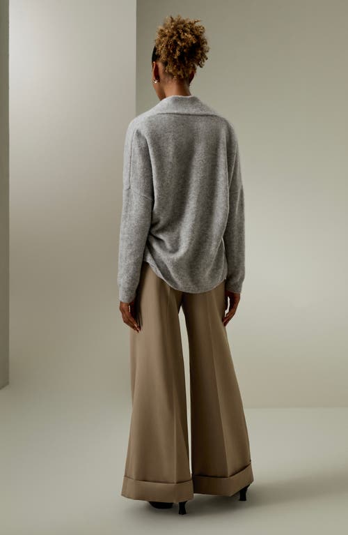 Shop Lilysilk Lounge Wrap Wool Knit Cardigan For Women In Mixed Gray