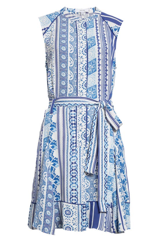Shop Reiss Florence Mixed Print Sleeveless Dress In Blue