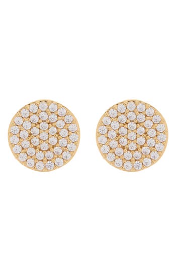 NADRI NADRI CZ PAVÉ DISC STUD EARRINGS