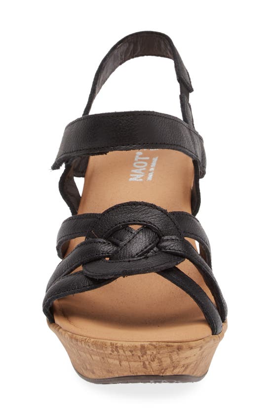 Shop Naot Tropical Platform Wedge Sandal In Soft Black Leather