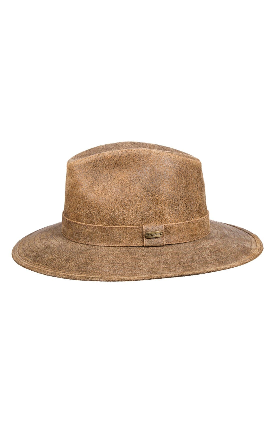 stetson leather hat