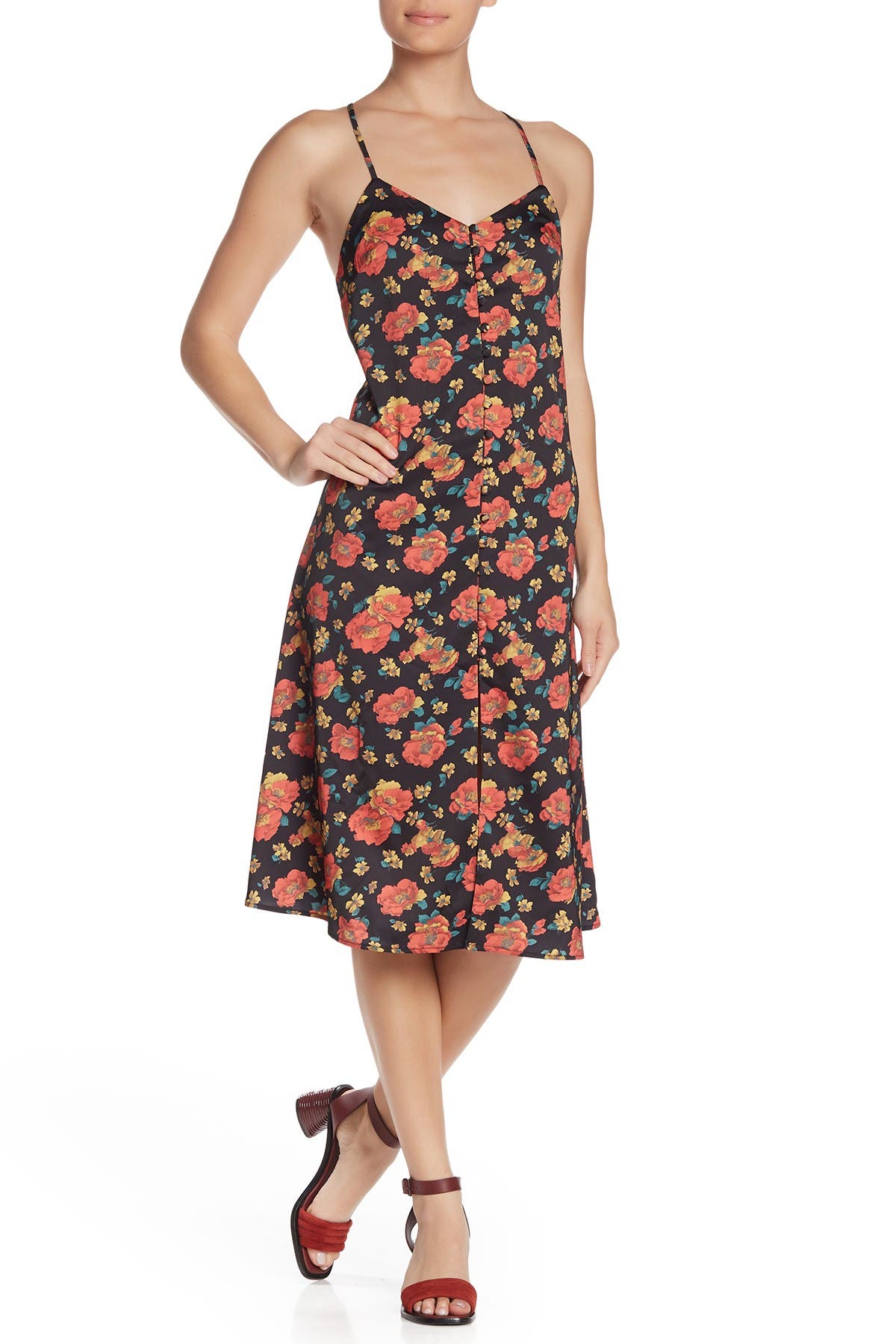 button up slip dress