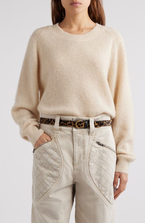 Isabel Marant Lusia Silk, Baby Alpaca & Cashmere Crewneck Sweater In Beige