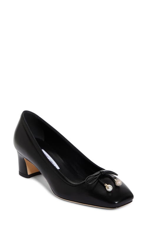 Shop Jimmy Choo Elme Square Toe Ballet Pump In Black