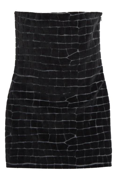 Shop Alexander Wang Textured Strapless Minidress In Washed Pepper