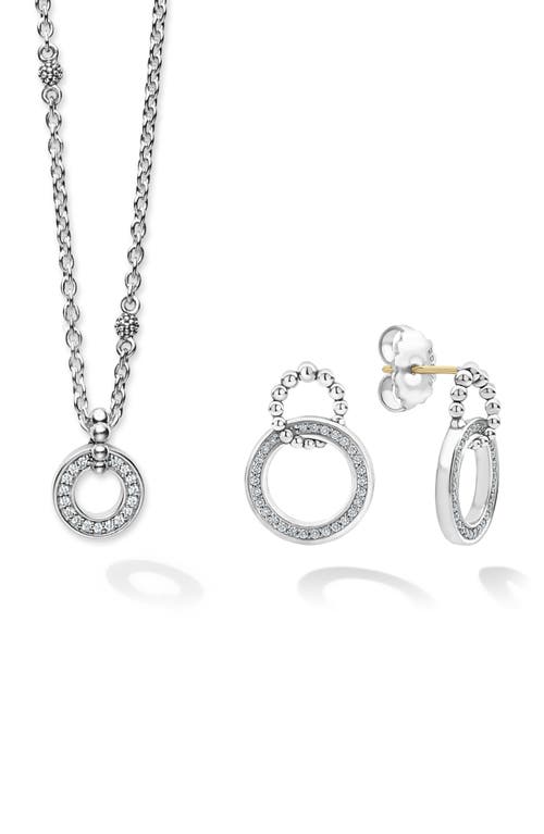 LAGOS Caviar Spark Diamond Pendant Necklace & Earrings Gift Set in Silver at Nordstrom