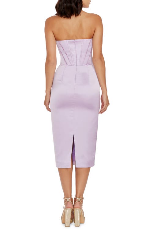 DRESS THE POPULATION DRESS THE POPULATION COSETTE STRAPLESS SATIN CORSET COCKTAIL DRESS 