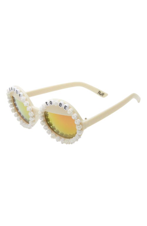Rad + Refined Bride To Be Round Sunglasses In White/orange Mirrored