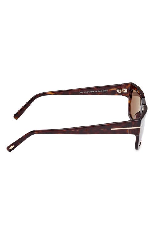 Tom Ford Ezra 54mm Rectangular Sunglasses In Shiny Havana/roviex Mirror