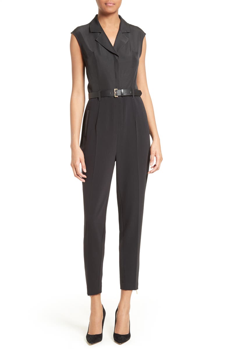 Ted Baker London Natoly Belted Mixed Media Jumpsuit | Nordstrom