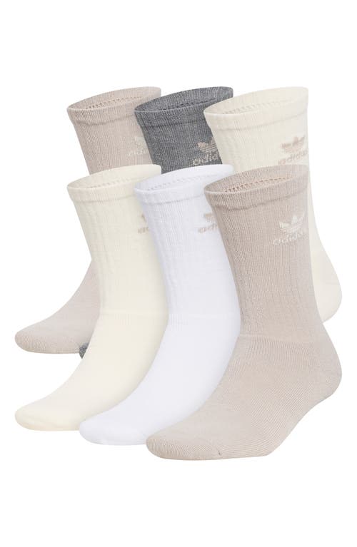 Adidas Originals Adidas Assorted 6-pack Originals Crew Socks In White/beige/white