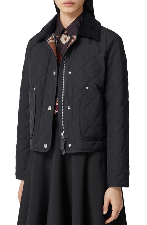 burberry Lanford Diamond Quilted Jacket in Black
