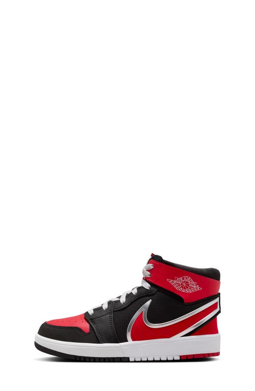 Shop Jordan Kids'  1 Mid Easyon Sneaker In Black/red/white