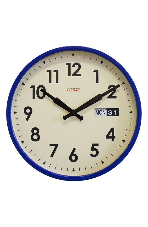 CLOUDNOLA Date & Time Wall Clock in Blue